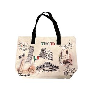 NWT Italy zippered tote leather bag